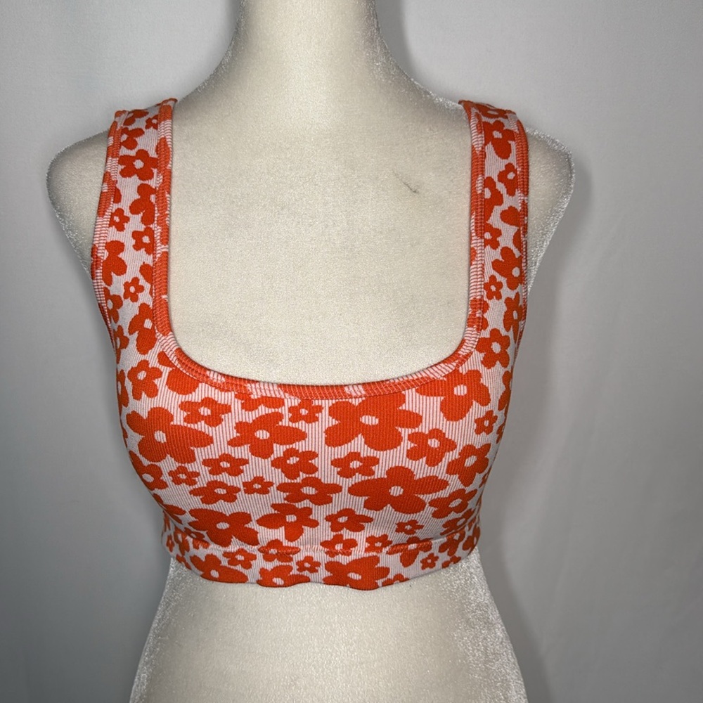 💜3/$15 Mono b Floral Orange Sports Brs